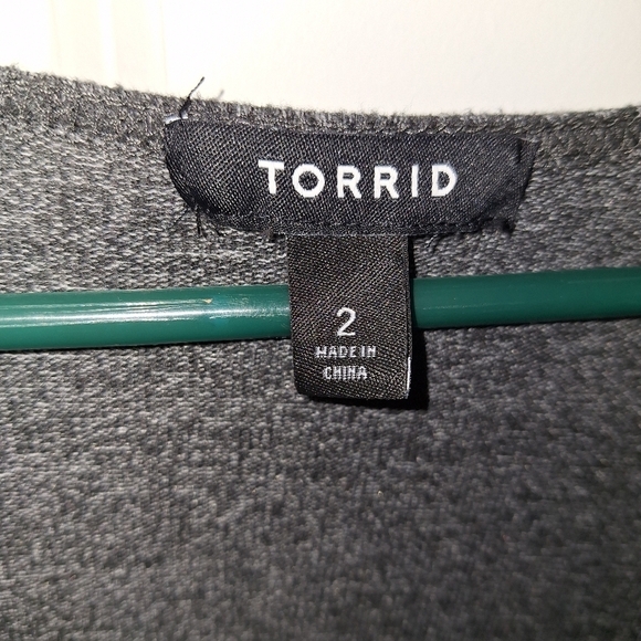 A Torrid size 2 faux wrap maxi dress in dark grey. - Picture 4 of 6